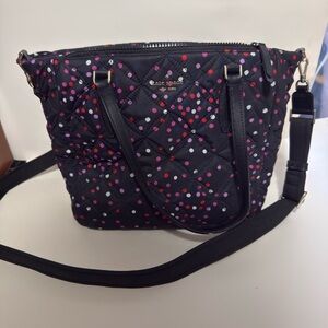Kate Spade Quilted Black Bag with Colorful Dots